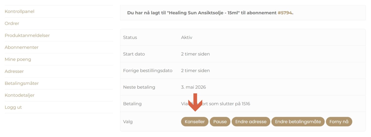 KANSELLERE ABONNEMENT