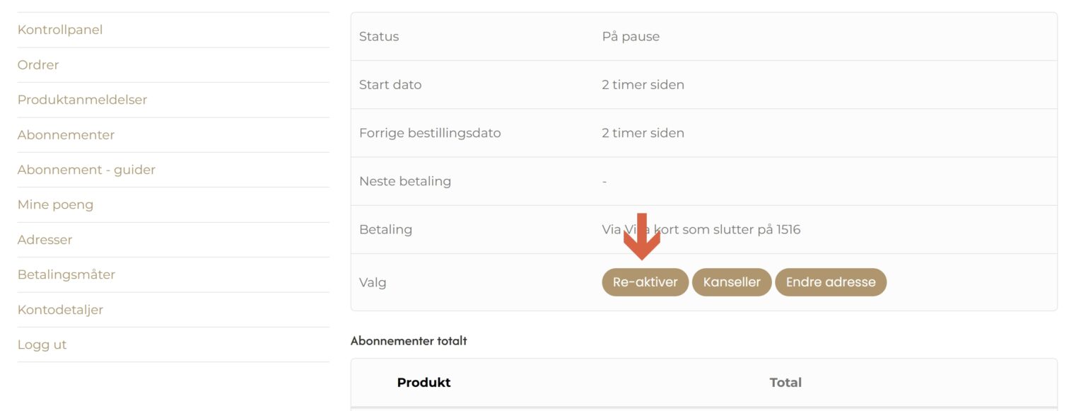 REAKTIVER PAUSET ABO